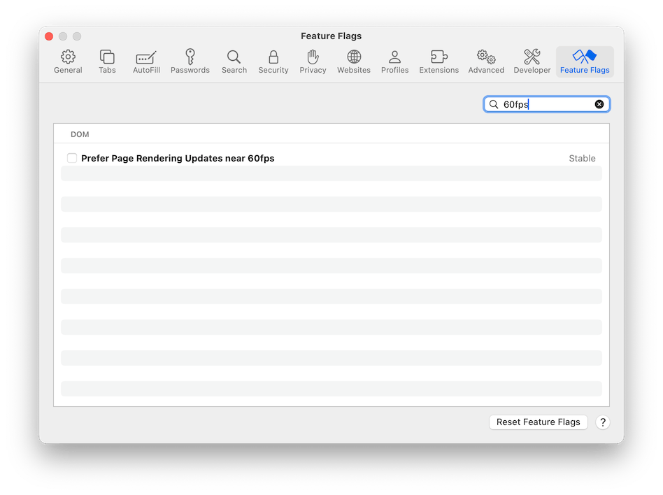 Running Safari at 120fps