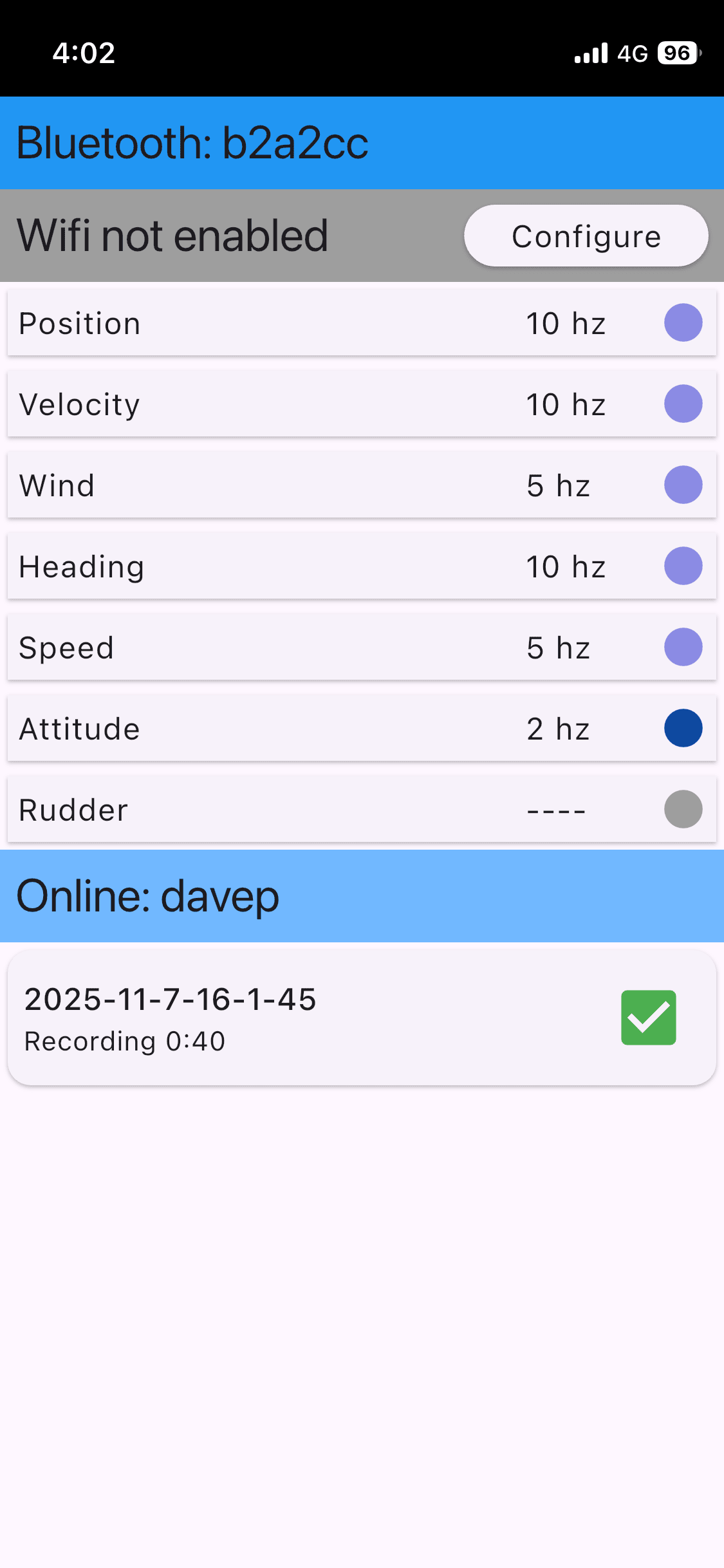 See Sailing using Bluetooth